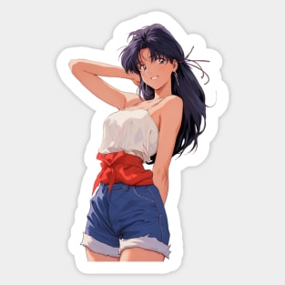 Misato Katsuragi Neon Genesis Evangelion Retro Style 3 Sticker